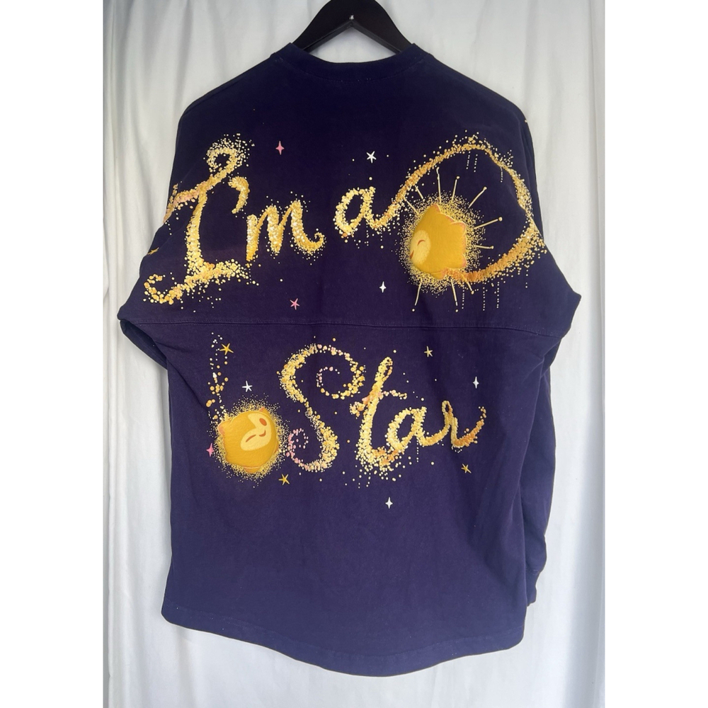 Disney Wish Spirit Jersey Women’s Size Small Blue Sparkle I'm A Star Oversized - Picture 2 of 6